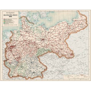 Eisenbahnen im Deutschen Reich 1914 (gefaltete Karte)