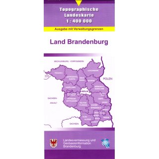 Land Brandenburg  (Verwaltungskarte) 1:400.000