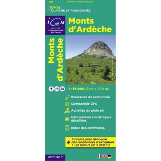 14 Monts dArdèche 1:75.000