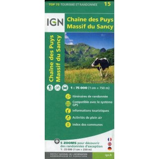 15 Chaine des Puys/Massif du Sancy 1:75.000