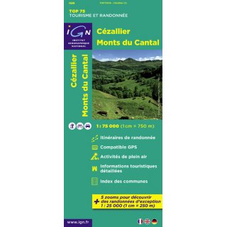 16 C&eacute;zallier/Monts du Cantal 1:75.000