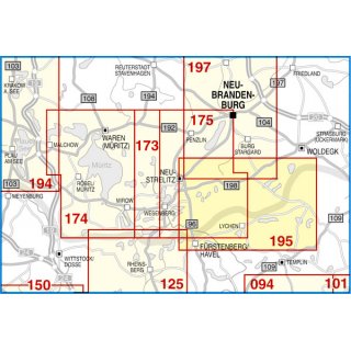 195 Feldberger Seen, Frstenberg, Lychen 1:50.000
