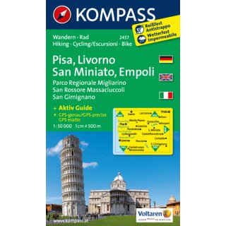 WK 2457 Pisa, Livorno, San Miniato, Empoli 1:50.000