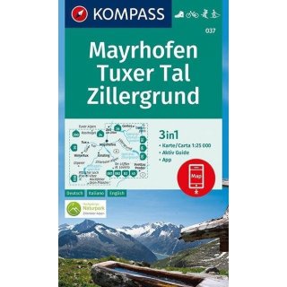 WK  037 Mayrhofen/Tuxer Tal/Zillergrund 1:25.000