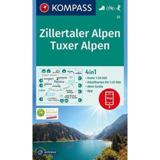 WK   37 Zillertaler Alpen/Tuxer Alpen 1:50.000