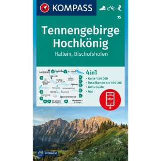 WK   15 Tennengebirge/Hochkönig/Hallein 1:50.000