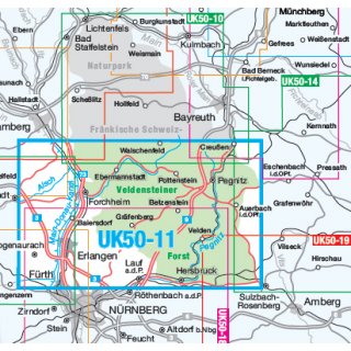 UK 50-11   NP Frnkische Schweiz/Veldensteiner Forst, Sdl. Teil 1:50.000