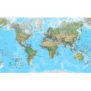 Weltkarte, physisch 1:30.000.000 (farbintensiv)