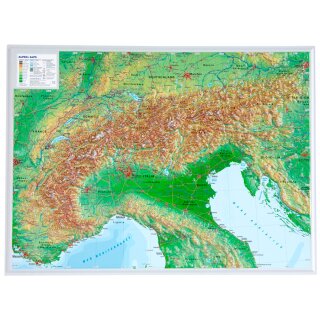 Alpenbogen Reliefkarte 1:2.400.000