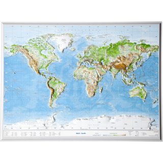 Welt Reliefkarte 1:107.000.000