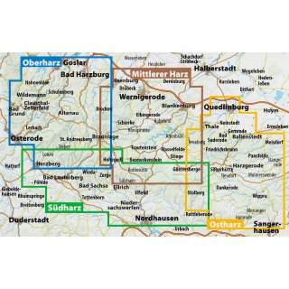 Der Harz in 4 Teilen 1:30.000