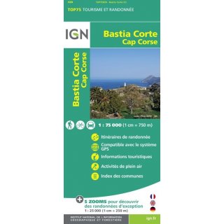 30 Bastia Corte/Cap Corse 1:75.000