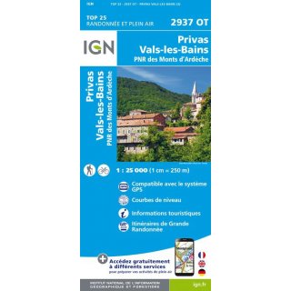 2937 OT Privas/Vals-Les-Bains 1:25.000
