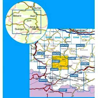 2248 ET Axat, Querigut, Gorges de lAude 1:25.000