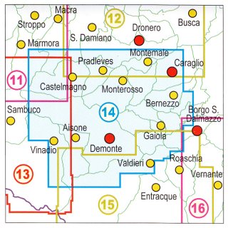 14 Valle Grana, Bassa Valle Stura di Demonte  1:25.000