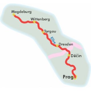 Elbe-Radweg 1 - von Prag nach Magdeburg 1:75.000