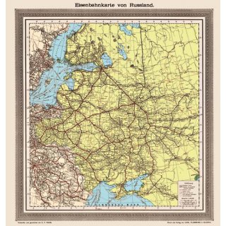Eisenbahnkarte von Russland 1898 (gefaltete Karte)
