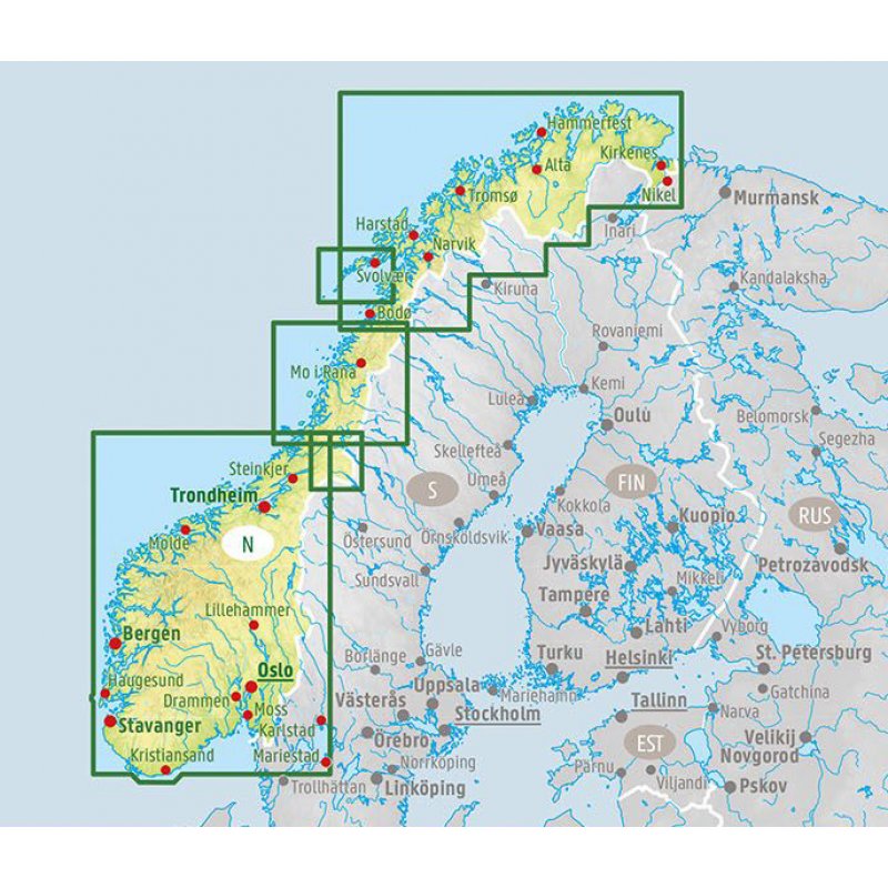 Norwegen, Straßenkarte 1:600.000 - LandkartenSchropp.de Online Shop