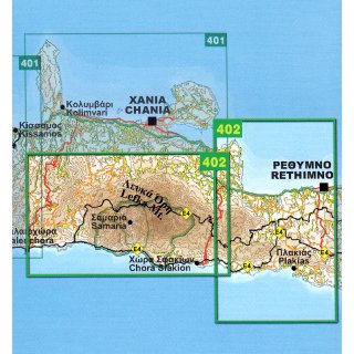 402 Kreta: Lefka Ori-Samaria-Sfakia-Rethimno-Plakias 1:50.000