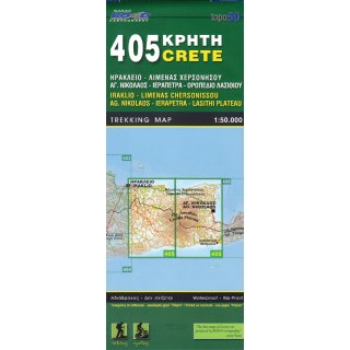 405 Kreta: Iraklio, Limenas Chersonissou, Ag. Nikolaos, Ierapetra, Lasithi Plateau 1:50.000