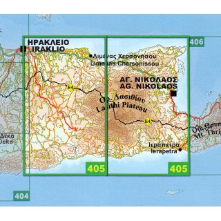 405 Kreta: Iraklio, Limenas Chersonissou, Ag. Nikolaos, Ierapetra, Lasithi Plateau 1:50.000