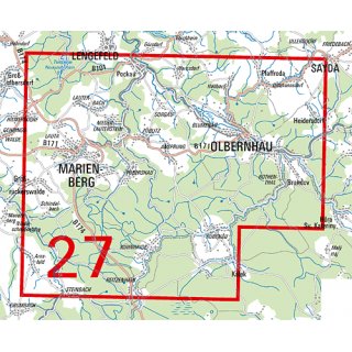 WK25 Blatt 27 Mittleres Erzgebirge/Marienberg, Olbernhau 1:25.000