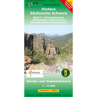 91 Hintere Schsische Schweiz, Blatt 1. 1:15.000
