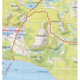 2 Kungsleden: Nikkaluokta Sarek Saltoluokta 1:75.000