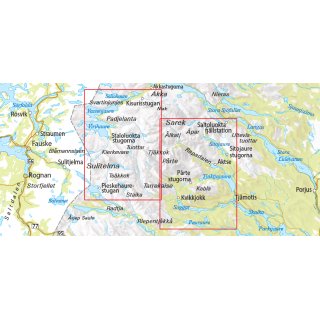 3 Kungsleden: Saltoluokta Padjelanta Kvikkjokk 1:75.000