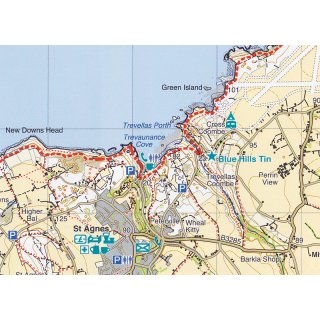 South West Coast Path 1 - Minehead to St Ives 1:40.000