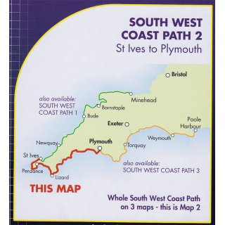 South West Coast Path 2 - St Ives to Plymouth 1:40.000