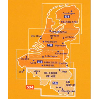 Belgien Sd und Ardennen 1:200.000
