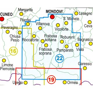 22 Mondov/Val Ellero/Val Maudagna/Val Corsaglia/Val Casotto  1:25.000