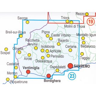 23 Sanremo/Ventimiglia/Bassa Val Roia/Val Nervia  1:25.000