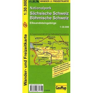 S&auml;chsische - B&ouml;hmische Schweiz Nationalpark 1:30.000