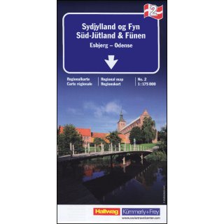 Süd-Jütland & Fünen, Esbjerg, Odense 1:175.000