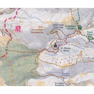 Bulgarien: Witoscha-Gebirge - Werila-Gebirge 1:25.000