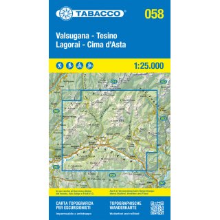 058 Valsugana - Tesino - Lagoria - Cima dAsta 1:25.000
