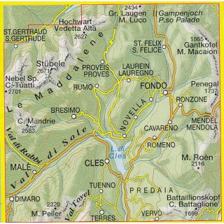 064 Val di Non - Le Maddalene - Cles - Ron - Mendola 1:25.000