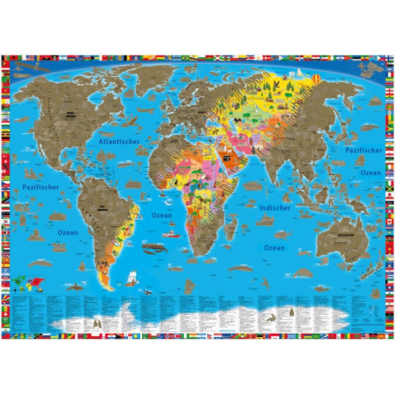 YEKKU Rubbeln Sie die Welt Rubbeln Weltkarte Poster Rubbeln Karte der Weltreise Karte Eimer Liste Rubbel Poster Kunst Poster Weltkarte Rubbeln Reisekarten für Reisende 