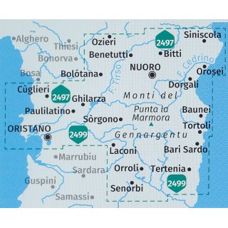 WK 2498 Sardinien Mitte 1:50.000