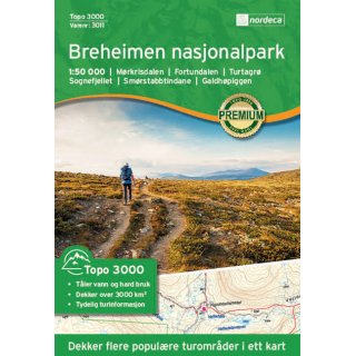 Breheimen nasjonalpark 1:50.000