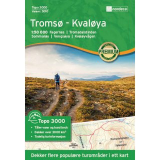 Troms&oslash; - Kval&oslash;ya 1:50.000