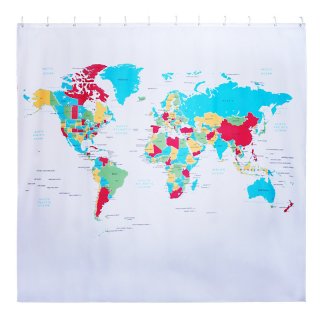 Duschvorhang World Map politisch