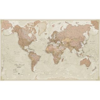 Weltkarte: The World Antique Political 1:30 Mio matt...