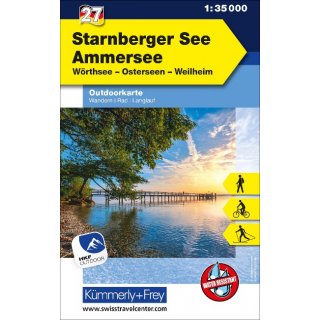 KuF Deutschland Outdoorkarte 27 Starnberger See - Ammersee 1 : 35.000