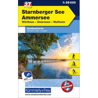 KuF Deutschland Outdoorkarte 27 Starnberger See - Ammersee 1 : 35.000
