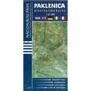 Paklenica topographische Wanderkarte