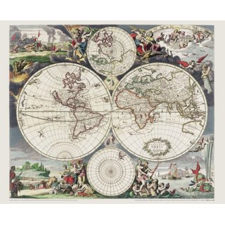 Weltkarte um 1660 - Justus Danckert