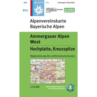 DAV Alpenvereinskarte Bayerische Alpen 06 Ammergebirge West, Hochplatte, Kreuzspitz